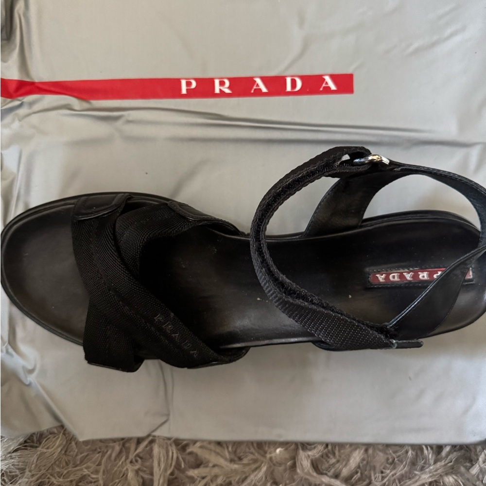 Prada Black Minimalist Sandals